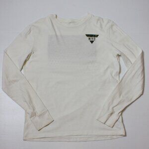 Aéropostale Young Men's NYC Cream Long Sleeve Regular Fit Top Shirt size S
